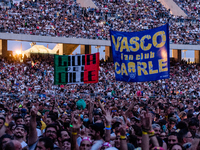 Fans signs of the singer Vasco Rossi before the concert in Bari at the San Nicola stadium on June 22, 2022.
Italian singer Vasco Rossi perf...