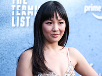 American actress Constance Wu wearing Falguni Shane Peacock arrives at the Los Angeles Premiere Of Amazon Prime Video's 'The Terminal List'...