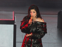 Chilean singer Mon Laferte performs on stage as part of her 'Amarrame Tour' at National Auditorium. on June 22, 2022 in Mexico City, Mexico....