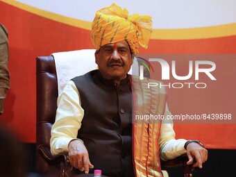 Lok Sabha Speaker Om Birla during Arjuna Art award ceremony organised by Mati Manas Arjun Kala Sangrahalaya, at Birla Auditorium  in Jaipur,...