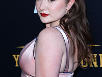 American actress Emma Kenney arrives at the Los Angeles Premiere Of RLJE Films' 'Murder At Yellowstone City' held at the Harmony Gold Theate...