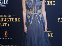 American actress Anna Camp arrives at the Los Angeles Premiere Of RLJE Films' 'Murder At Yellowstone City' held at the Harmony Gold Theater...