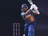 Srilanka's Kusal Mendis plays a shot during the 5th One Day International match between Sri Lanka and Australia at R. Premadasa Stadium on J...