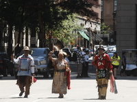 Native Americans march in the Independence Day Parade in Philadelphia, PA, on July 4, 2022. (