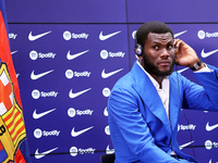 Franck Kessie during his presentation as a new player of FC Barcelona, in Barcelona, on 06th July 2022.  -- (