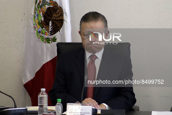 July 6, 2022, Mexico City, Mexico: The president of the Supreme Court of Justice of the Nation, Arturo Zaldivar,    during a meeting at the...