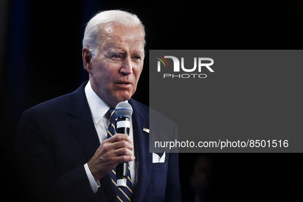 U.S. President Joe Biden is holding a press conference during the NATO Summit at the IFEMA congress centre in Madrid, Spain on June 30, 2022...