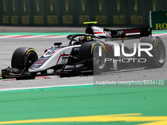 Theo Pourchaire during the Formula 2 practice session in Spielberg, Austria on July 8, 2022. (