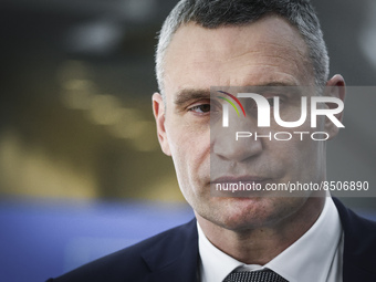 Vitali Klitschko, a mayor of Kyiv, is seen during the NATO Summit at the IFEMA congress centre in Madrid, Spain on June 29, 2022. (