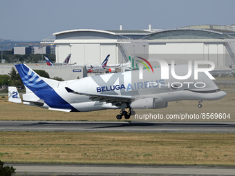 Airbus Beluga A330-743L Beluga XL 2 landing at Toulouse Blagnac airport, in Toulouse on 18th July 2022. Photo: JoanValls/Urbanandsport /NurP...