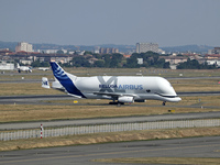 Airbus Beluga A330-743L Beluga XL 4 after landing at Toulouse Blagnac airport, in Toulouse on 18th July 2022. Photo: JoanValls/Urbanandsport...