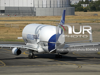 Airbus Beluga A330-743L Beluga XL 2 preparing to take off from Toulouse Blagnac airport, in Toulouse on 18th July 2022. Photo: JoanValls/Urb...