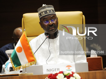 Minister of Posts and Telecommunications of Niger, Hassan Baraz Musa, during the First session of the Liaison Committee for the Trans-Sahara...