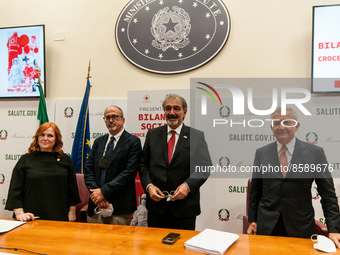 The  President of the Italian Red Cross, Francesco Rocca at the Ministry of Health presents the social balance sheet 2021 in terms of commit...