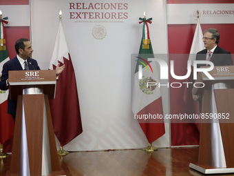  The Foreign Minister of Mexico, Marcelo Ebrard and the Minister of Foreign Affairs of the State of Qatar, Jeque Mohammed Bin Abdulrahman Al...