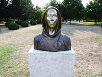 Statue of Satoshi Nakamoto in Budapest, Hungary on July 28, 2022. (