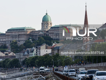 View of the Castle Hill in Budapest, Hungary on July 28, 2022. (