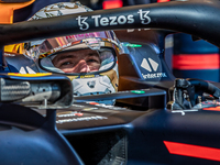 Max Verstappen of Netherland and Oracle Red Bull Racing driver during the practice session at Hungarian Aramco Formula 1 Grand Prix on July...