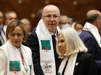 Algerian Prime Minister Aimene Benabderrahmane (C), during the opening of the work of the international conference on the activism of Algeri...