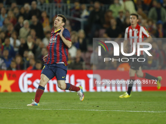 BARCELONA-SPAIN -APRI 20: Lionel Messi during the match between FC Barcelona and Athletic Bilbao, corresponding to 34th week of the Spanish...