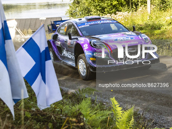 44 GREENSMITH Gus (gbr), ANDERSSON Jonas (swe), M-Sport Ford World Rally Team, Ford Puma Rally 1, action during the Rally Finland 2022, 8th...