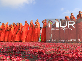 Hindu women devotees take part in a ' Kalash Yatra' during the holy month of 'Sharvan' , in Jaipur , Rajasthan, India, Aug 06,2022. (
