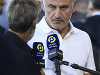 Christophe Galtier ead coach of PSG during interview TV prior the Ligue 1 match between Clermont Foot and Paris Saint-Germain at Stade Gabri...