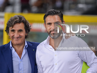Urbano Cairo and Davide Vagnati  during the Coppa Italia football match between Torino FC and Palermo, at Stadio Olimpico Grande Torino, on...