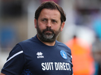 Hartlepool United manager Paul Hartley during the Sky Bet League 2 match between Hartlepool United and AFC Wimbledon at Victoria Park, Hartl...