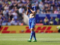 Jamie Vardy of Leicester City reacts during the Premier League match between Leicester City and Brentford at the King Power Stadium, Leicest...