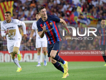 Robert Lewandowski during the match between FC Barcelona and Pumas UNAM, corresponding to the Joan Gamper tropphy, played at the Spotify Cam...