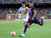 Raphinha Dias and Pablo Bennevendo during the match between FC Barcelona and Pumas UNAM, corresponding to the Joan Gamper tropphy, played at...