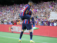 Robert Lewandowski goal celebration during the match between FC Barcelona and Pumas UNAM, corresponding to the Joan Gamper tropphy, played a...