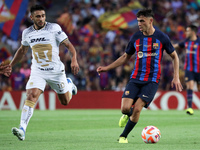 Eduardo Salvio and Pedri during the match between FC Barcelona and Pumas UNAM, corresponding to the Joan Gamper tropphy, played at the Spoti...