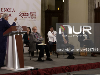 August 9, 2022, Mexico City, Mexico: Mexico’s President Andres Manuel Lopez Obrador's speaks during the daily press conference at the Nation...