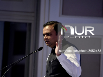 Rahul Narvekar, Speaker of the Maharashtra Legislative Assembly addresses a Press Conference in Mumbai, India, 10 August, 2022.  (