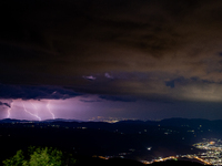 An approaching lightning storm before a summer thunderstorm in the province of Rieti. According to experts, lightning strikes in Italy are c...