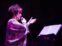 Italian singer Orietta Berti Galimberti singing during her concert in Pianola (L'Aquila), Italy, on august 16, 2022. (