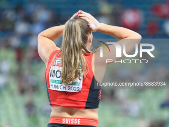 Athletics, Angelica Moser (Switzerland) during the womens pole vault final, on August 17, 2022 in Munchen, Germany.  (