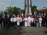 A number of religious leaders attended interfaith prayer to commemorate Indonesia's 77th Independence Day in Bogor, West Java, Indonesia, on...