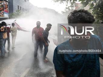 Police fired water and tear gas to disperse Protesters during the Inter-University Student Federation protest against the government of Pres...