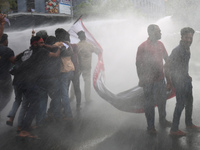Police fired water and tear gas to disperse Protesters during the Inter-University Student Federation protest against the government of Pres...