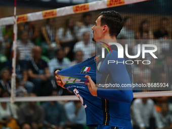 Simone Giannelli (Italy) during the Volleyball Intenationals DHL Test Match Tournament - Italy vs USA on August 18, 2022 at the Cuneo in Cun...