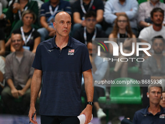 John Speraw (USA),  head coach during the Volleyball Intenationals DHL Test Match Tournament - Italy vs USA on August 18, 2022 at the Cuneo...