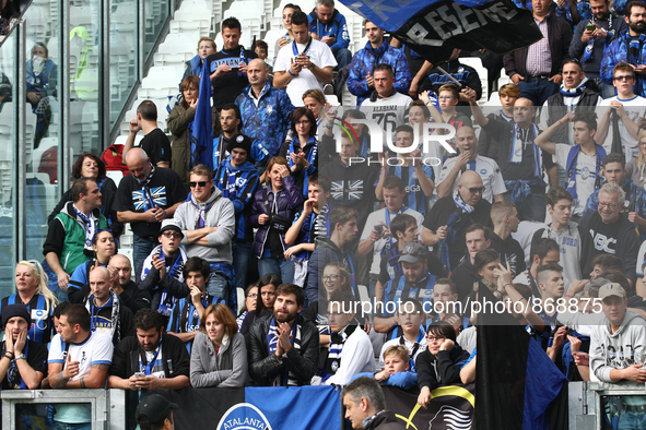 Atalanta Supporters before the Serie A football match n.9 JUVENTUS - ATALANTA on 25/10/15 at the Juventus Stadium in Turin, Italy.  