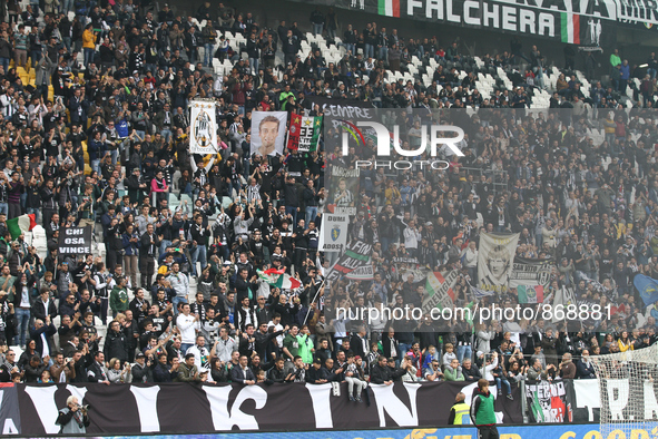 Juventus Supporters before the Serie A football match n.9 JUVENTUS - ATALANTA on 25/10/15 at the Juventus Stadium in Turin, Italy.  