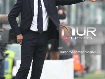 Atalanta coach Edoardo Reja during the Serie A football match n.9 JUVENTUS - ATALANTA on 25/10/15 at the Juventus Stadium in Turin, Italy....