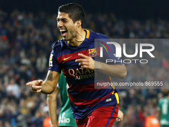 BARCELONA -october 25- SPAIN: Luis Suarez celebration during the match between FC Barcelona and SD Eibar, correnponding to the week 9 of the...