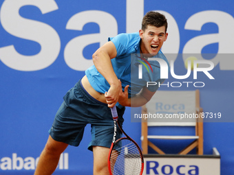 BARCELONA-SPAIN -22 April: match between Marcel Granollers and D. Thiem, for the Barcelona Open Banc Sabadell, 62 Trofeo Conde de Godo, play...