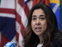 Ambassador Lana Nusseibeh ,permanent representative of the United Arab Emirates to the United Nations updates the press ahead of the Securit...
